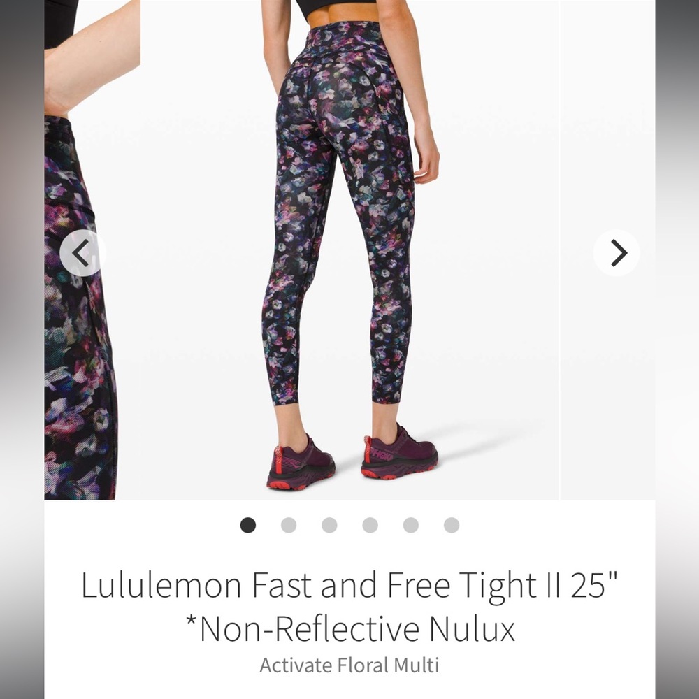 Lululemon Fast and Free Tight II 25" size 4 - Activate Floral Multi